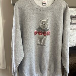 Disney Gray Pooh Crewneck Sweater